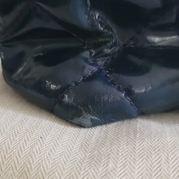 Authentic Chanel In The Business Flap Bag Quilted Patent Vinyl Maxi - Picture 6 of 16